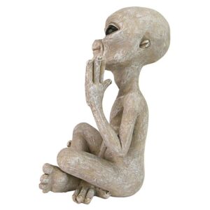 Design Toscano LY612303 4 1/2 Inch Greetings Earthling UFO Alien Statue