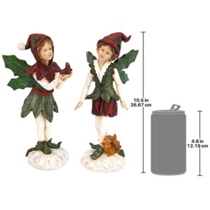 Design Toscano LY710212 4 1/2 Inch Boy and Girl Xmas Pixies, Set of 2