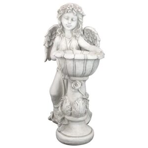 Design Toscano LY710405 12 1/2 Inch Angeliques Garden Splash Birdbath