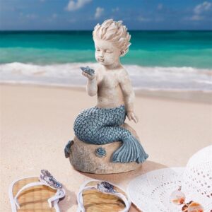 Design Toscano LY7210511 5 Inch Little Boy Merman Holding a Starfish