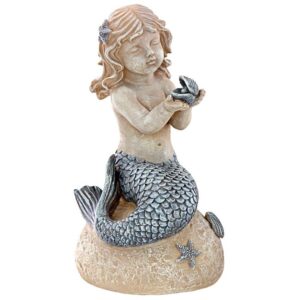 Design Toscano LY7210512 5 1/2 Inch Little Girl Mermaid Holding Shell