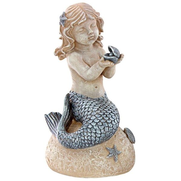 Design Toscano LY7210512 5 1/2 Inch Little Girl Mermaid Holding Shell