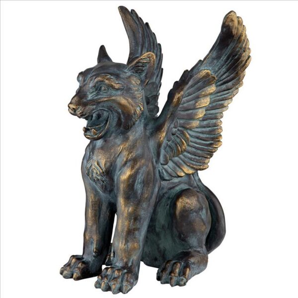 Design Toscano LY721137 10 1/2 Inch Caesar S Griffin Winged Lion Statue