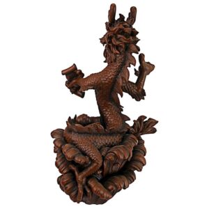 Design Toscano LY815053 13 Inch Dragon King of the Four Seas Statue - Walnut