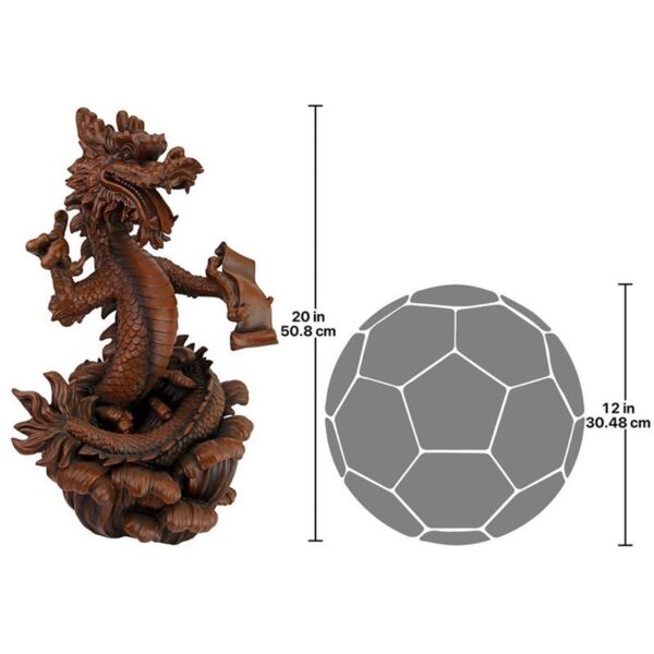 Design Toscano LY815053 13 Inch Dragon King of the Four Seas Statue - Walnut