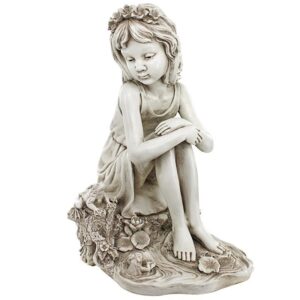 Design Toscano LY819163 13 1/2 Inch Pausing by The Pond Little Girl Statue