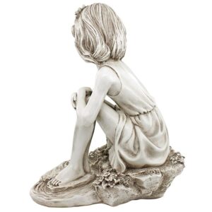 Design Toscano LY819163 13 1/2 Inch Pausing by The Pond Little Girl Statue