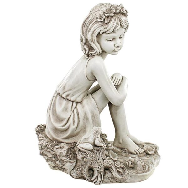 Design Toscano LY819163 13 1/2 Inch Pausing by The Pond Little Girl Statue