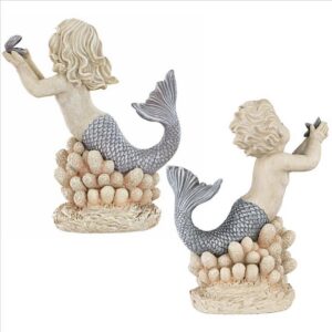 Design Toscano LY9721086 11 Inch Gifts Frm Sea Mermaid Merboy Statues Set