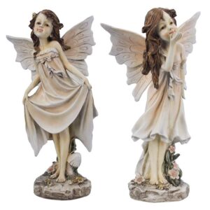 Design Toscano LY97921 7 1/2 Wildflower Meadows Fairy Statues, Set of 2