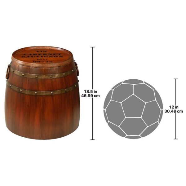 Design Toscano MH30119 19 1/2 Inch French Wine Barrel Side Table