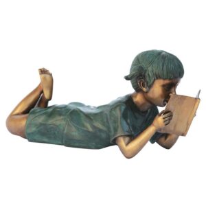 Design Toscano MP95727 6 Inch Bookworm Girl Reader Statue - Bronze