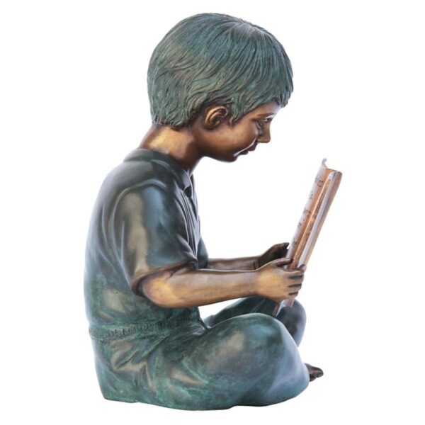 Design Toscano MP97527 8 1/2 Inch Story Book Boy Statue - Bronze