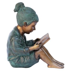 Design Toscano MP97627 4 1/2 Inch Story Book Girl Statue - Bronze