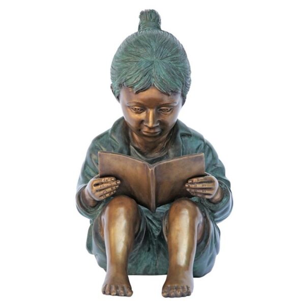 Design Toscano MP97627 4 1/2 Inch Story Book Girl Statue - Bronze