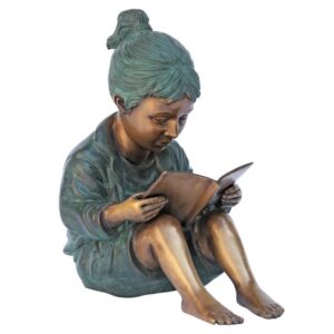 Design Toscano MP97627 4 1/2 Inch Story Book Girl Statue - Bronze