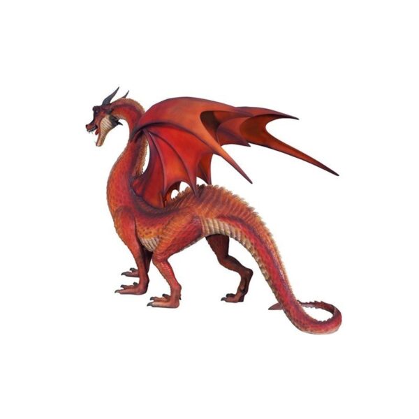 Design Toscano NE100043 108 1/2 Inch Giant Welsh Dragon Statue - Red