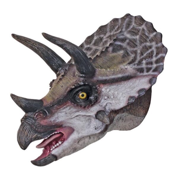 Design Toscano NE110081 14 Inch Triceratops Scaled Dinosaur Wall Trophy