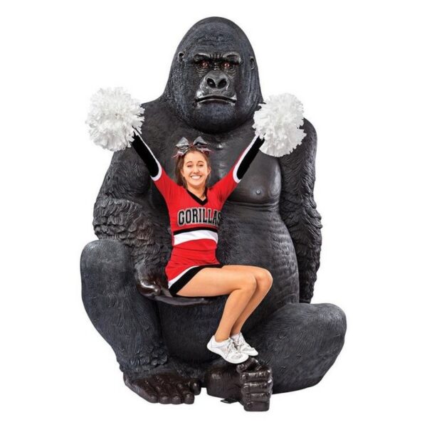 Design Toscano NE110088 69 Inch Giant Male Silverback Gorilla Photo Op Statue - Black