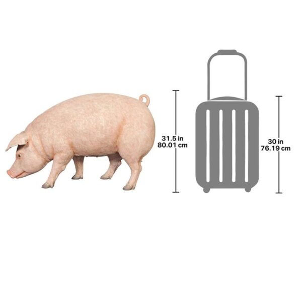 Design Toscano NE120073 50 Inch Divine Swine Life Size Farm Pig Statue