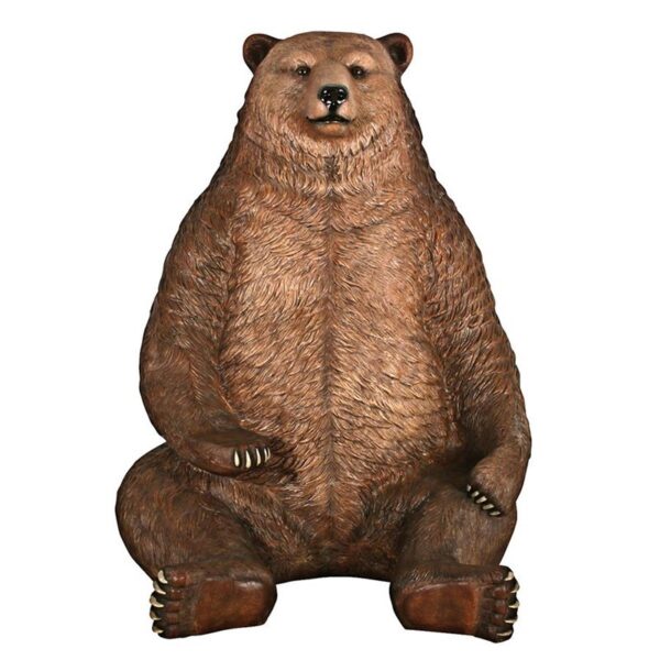 Design Toscano NE130011 66 Inch Sitting Pretty Bear Statue - Brown