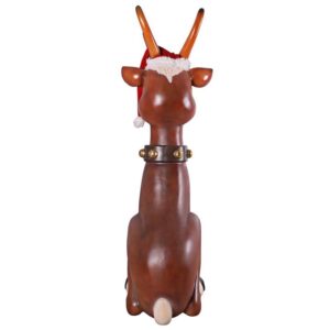 Design Toscano NE140003 40 1/2 Inch Giant Sitting Nosed Reindeer Statue - Red