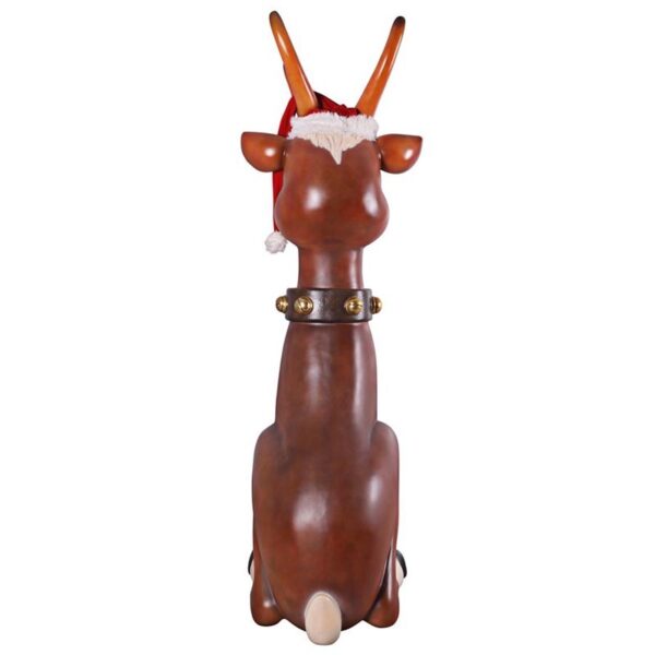 Design Toscano NE140003 40 1/2 Inch Giant Sitting Nosed Reindeer Statue - Red