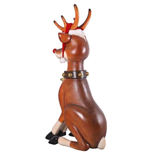 Design Toscano NE140003 40 1/2 Inch Giant Sitting Nosed Reindeer Statue - Red