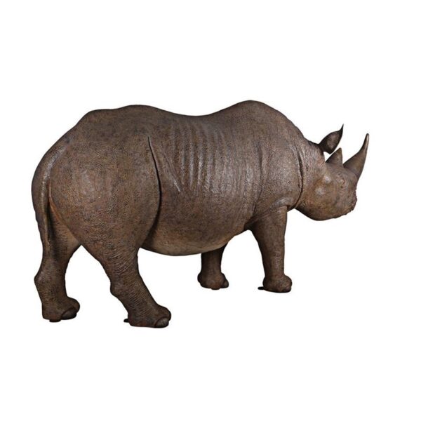 Design Toscano NE140042 125 Inch Life Sized Rhinoceros Statue - Black