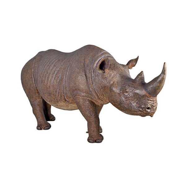 Design Toscano NE140042 125 Inch Life Sized Rhinoceros Statue - Black