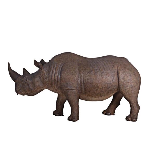 Design Toscano NE140042 125 Inch Life Sized Rhinoceros Statue - Black