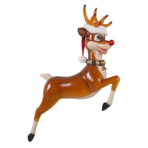 Design Toscano NE170109 40 Inch Santa's Red Nosed Reindeer Wall Sculpture