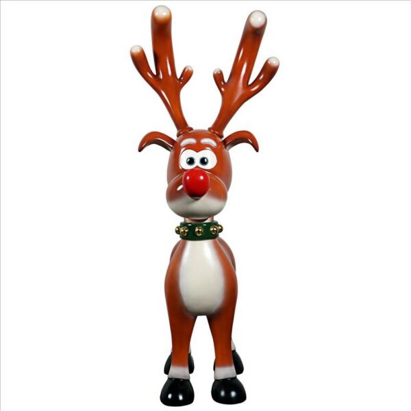 Design Toscano NE210067 42 Inch Jolly Holly, SantaвЂ™s Red-Nosed Christmas Reindeer Statue