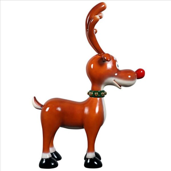 Design Toscano NE210067 42 Inch Jolly Holly, SantaвЂ™s Red-Nosed Christmas Reindeer Statue