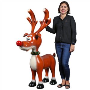 Design Toscano NE210067 42 Inch Jolly Holly, SantaвЂ™s Red-Nosed Christmas Reindeer Statue