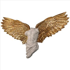 Design Toscano NE210070 82 Inch Take Flight Classical Male Torso Angel Wing Wall Sculpture