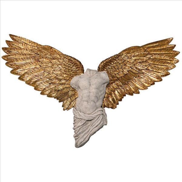 Design Toscano NE210070 82 Inch Take Flight Classical Male Torso Angel Wing Wall Sculpture