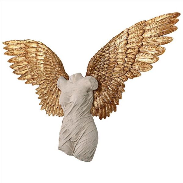 Design Toscano NE210090 80 Inch Take Flight Classical Female Torso Angel Wing Wall Sculpture