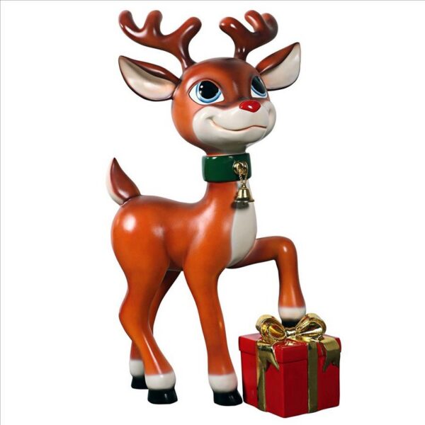 Design Toscano NE210107 20 1/2 Inch Belle, SantaвЂ™s Red-Nosed Christmas Reindeer Statue