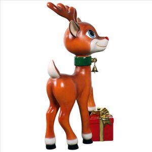 Design Toscano NE210107 20 1/2 Inch Belle, SantaвЂ™s Red-Nosed Christmas Reindeer Statue