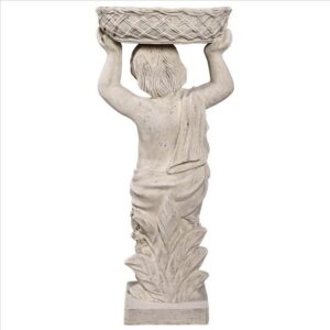 Design Toscano NE2101295 17 1/2 Inch Young Bacchus with Basket Planter Garden Statue - Left