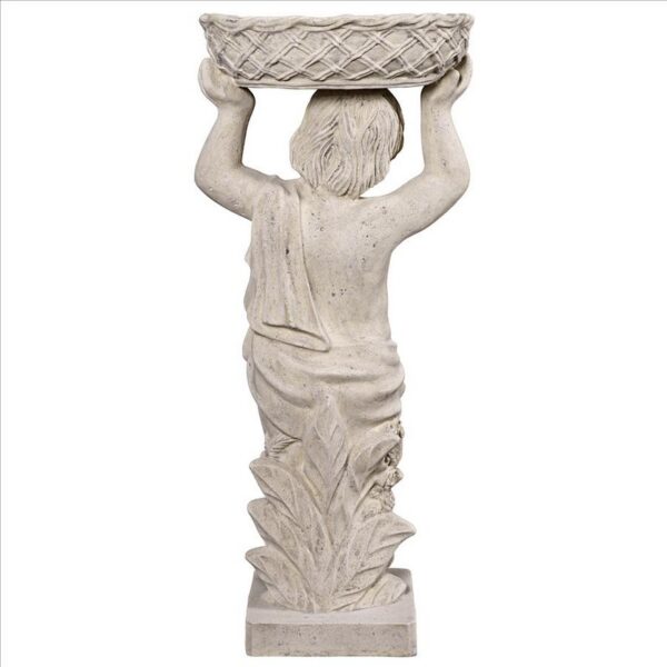 Design Toscano NE2101297 17 1/2 Inch Young Bacchus with Basket Planter Garden Statue - Right