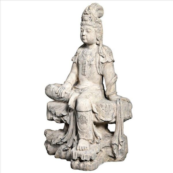 Design Toscano NE210144 20 1/2 Inch The Resting Asian Goddess Guan Yin Garden Statue