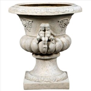 Design Toscano NE210152 22 Inch Grape Harvest Cherub Garden Urn