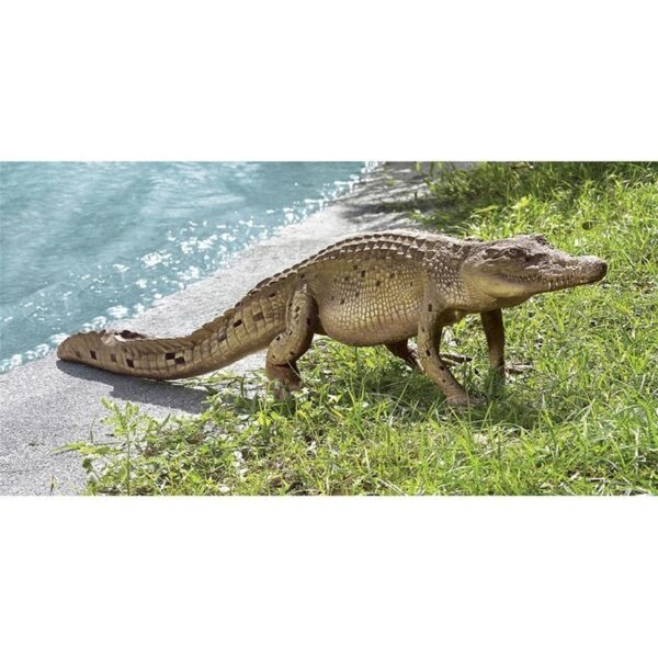 Design Toscano NE80112 50 Inch Walking Crocodile Statue