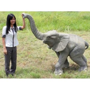 Design Toscano NE90026 73 Inch Good Luck Trunk Up Baby Elephant Statue