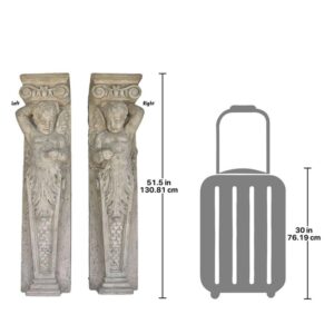 Design Toscano NE9107015 11 1/2 Inch Fountainbleau Cherub Pilasters, Set of 2