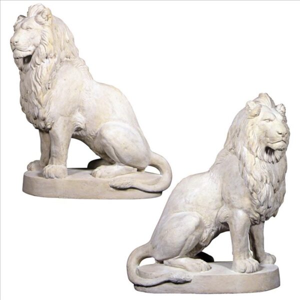 Design Toscano NE9160274 24 Inch Set of Right and Left Stately Lions