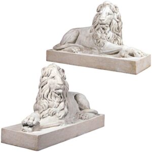 Design Toscano NE9160275 Castle Courtyard Sentinal Lions Set