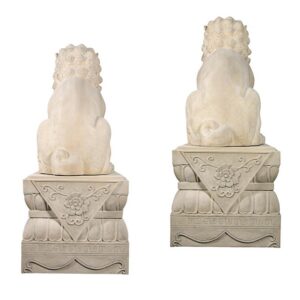 Design Toscano NE919016 Male and Female Foo Dogs with Plinths